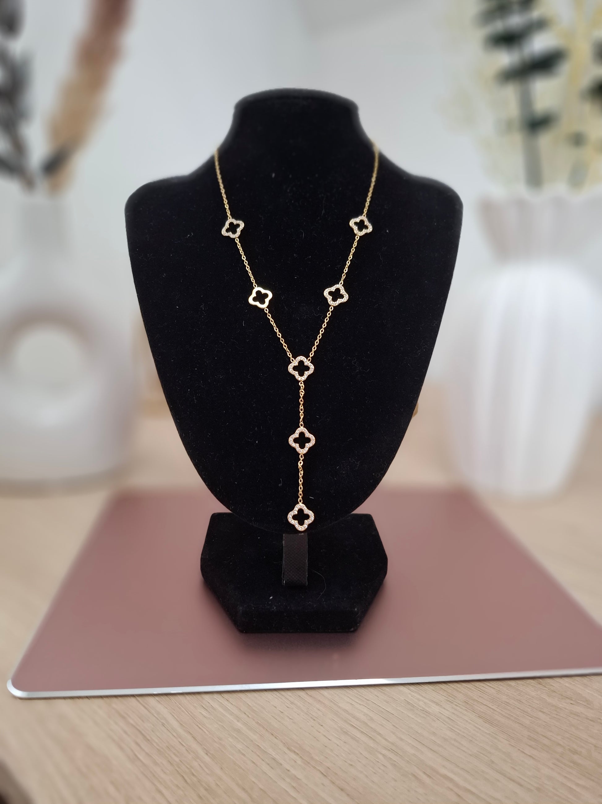 Collier Y doré